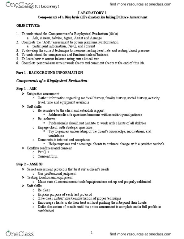 KIN 205 Lecture Notes - Lecture 3: Soft Skills, Informed Consent, Medical History thumbnail