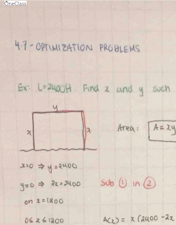 Calculus 1000A/B Lecture 36: Section 4,7: Optimization Problems cover image