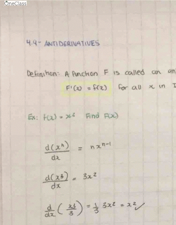 Calculus 1000A/B Lecture 37: Section 4.7: Antiderivative cover image