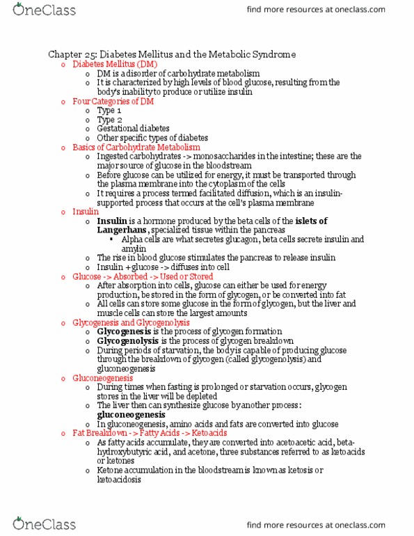 NUR230 Lecture Notes - Lecture 20: Gestational Diabetes, Diabetes Mellitus Type 2, Diabetes Mellitus Type 1 thumbnail