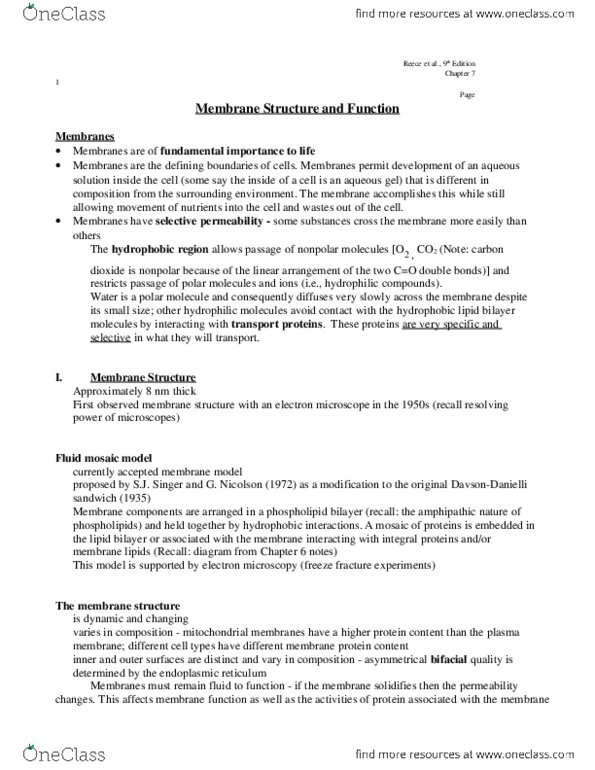 BIOL 1010 Lecture Notes - Osmoregulation, Pseudopodia, Phagocytosis thumbnail