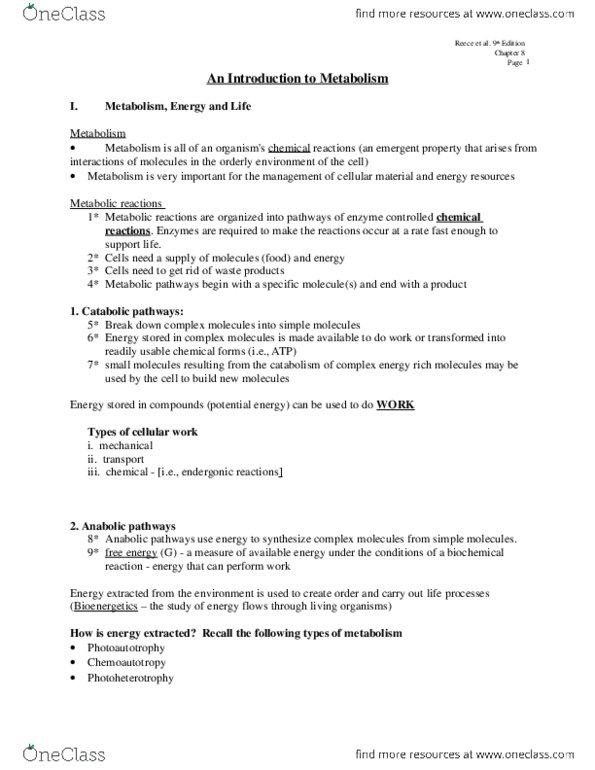 BIOL 1010 Lecture Notes - Lysozyme, Lysosome, Turnover Number thumbnail