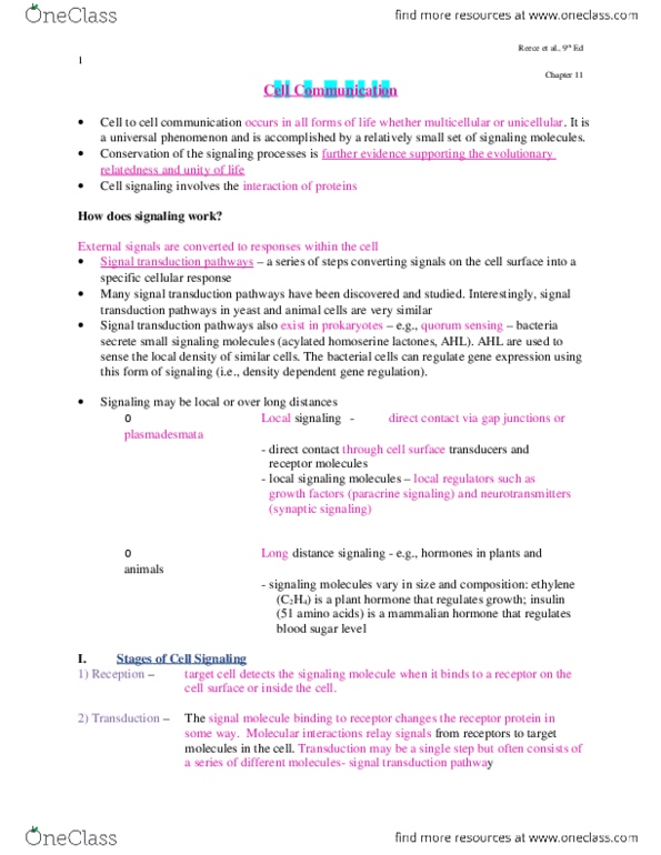 BIOL 1010 Lecture Notes - Glycogen, Inositol Trisphosphate, Adenylyl Cyclase thumbnail