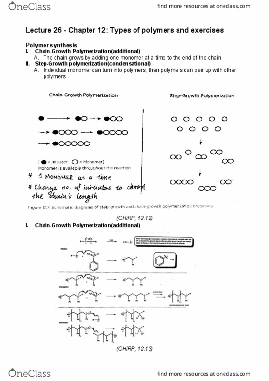 CHEM 121 Lecture Notes - Lecture 26: Polymerization, Dental Composite, Pi Bond cover image
