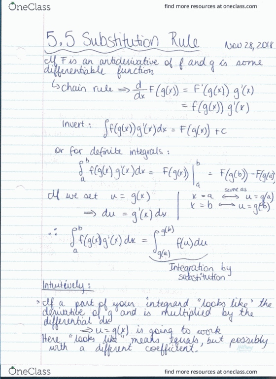 MATH 1000 Lecture 37: Math 1000 Notes November 28- Section 5.5 cover image