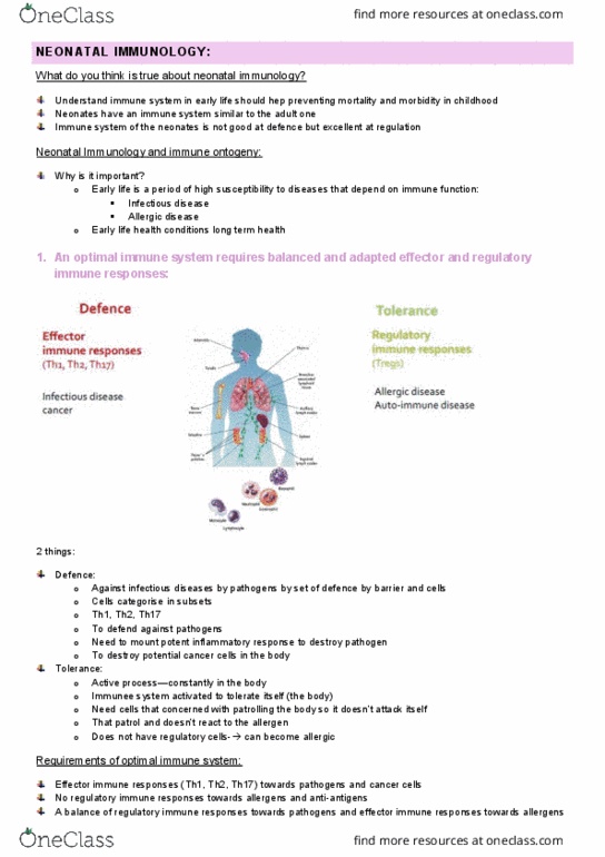 IMED1004 Lecture Notes - Lecture 85: T Helper 17 Cell, Infant, Allergen thumbnail