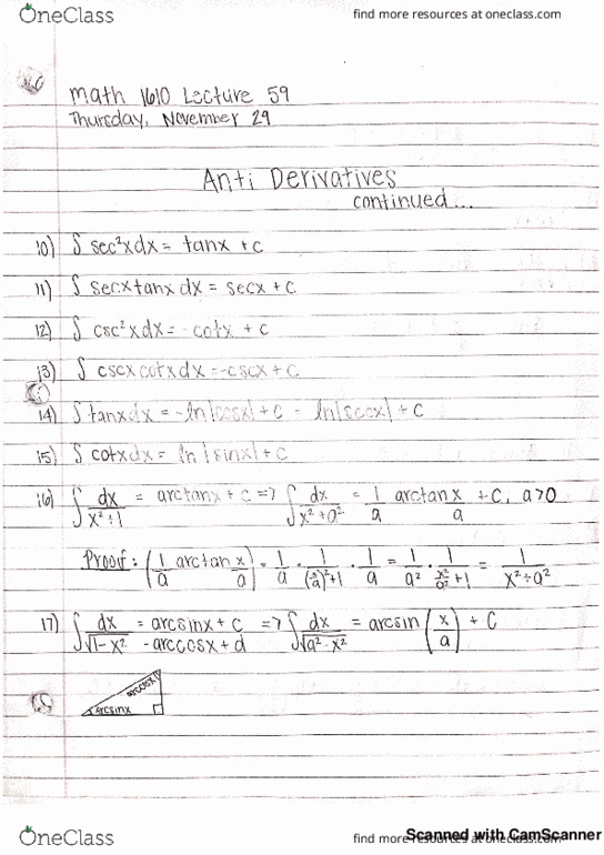 MATH 1610 Lecture 59: Anti Derivatives cover image