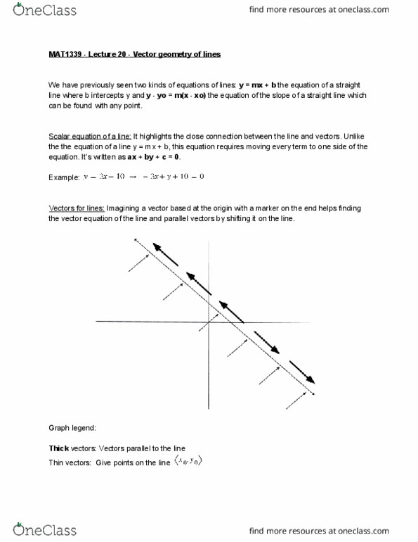 MAT 1339 Lecture 25: MAT1339 - Lecture 25 - Vector geometry of lines thumbnail