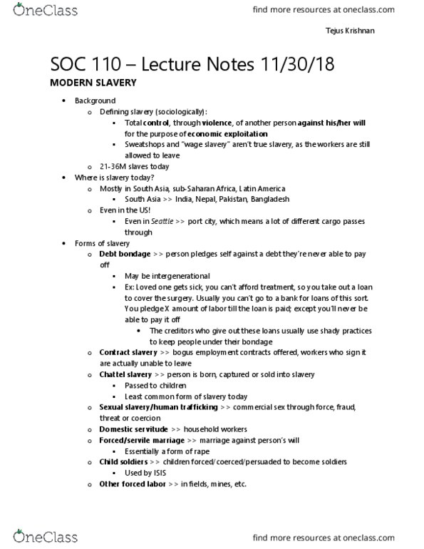 SOC 110 Lecture Notes - Lecture 27: Sub-Saharan Africa thumbnail