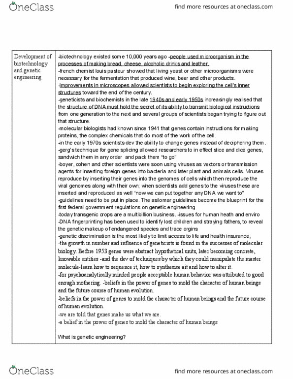 CRIM3602 Lecture Notes - Lecture 8: Louis Pasteur, Dna Profiling, Genetic Discrimination thumbnail