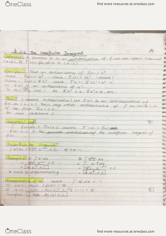 MATH 20A Lecture 28: 5.3 The Indefinite Integral cover image