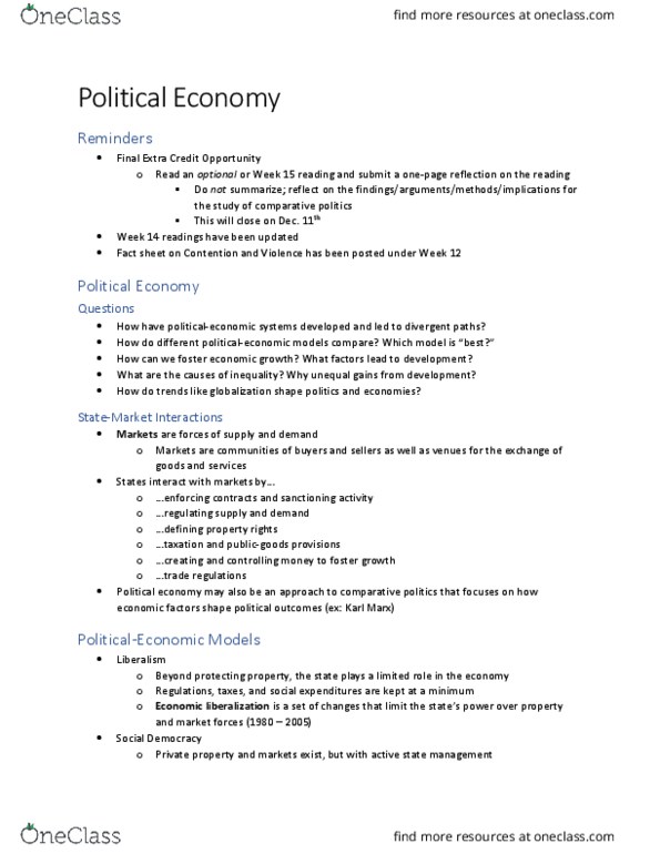 GVPT 280 Lecture Notes - Lecture 23: Comparative Politics, Fact Sheet, Economic Liberalization thumbnail