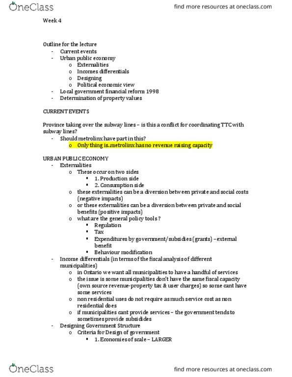 PLG 710 Lecture Notes - Lecture 4: Metrolinx, News, Externality thumbnail