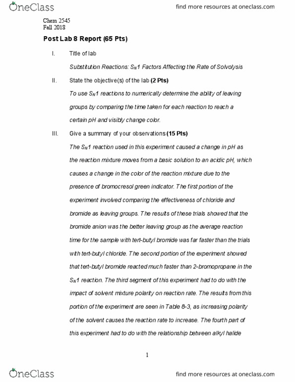 CHEM 2545 Lecture Notes - Lecture 9: Bromocresol Green, Sn1 Reaction, Telomerase Reverse Transcriptase thumbnail