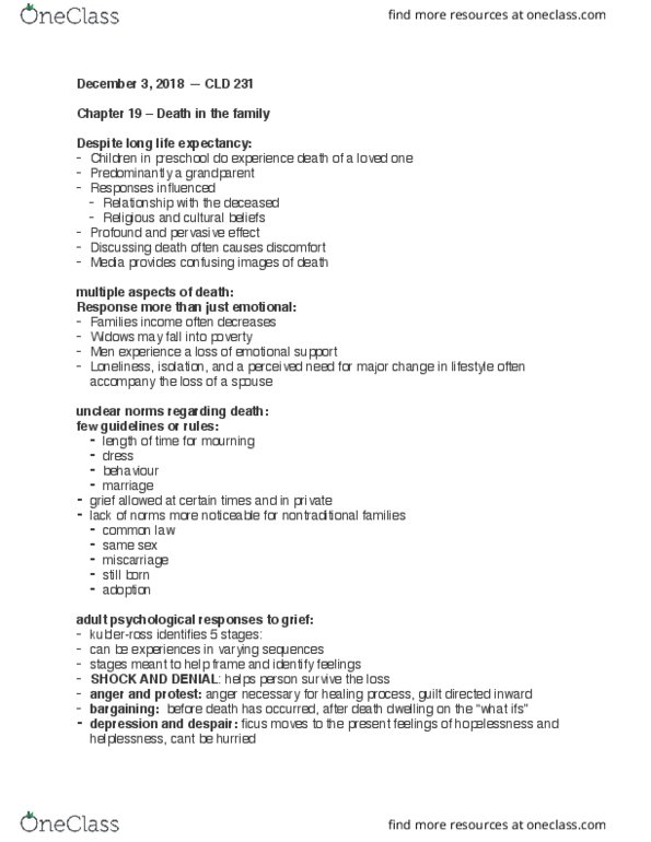 CLD 231 Lecture Notes - Lecture 12: Miscarriage, Denim, Irreversible Process thumbnail