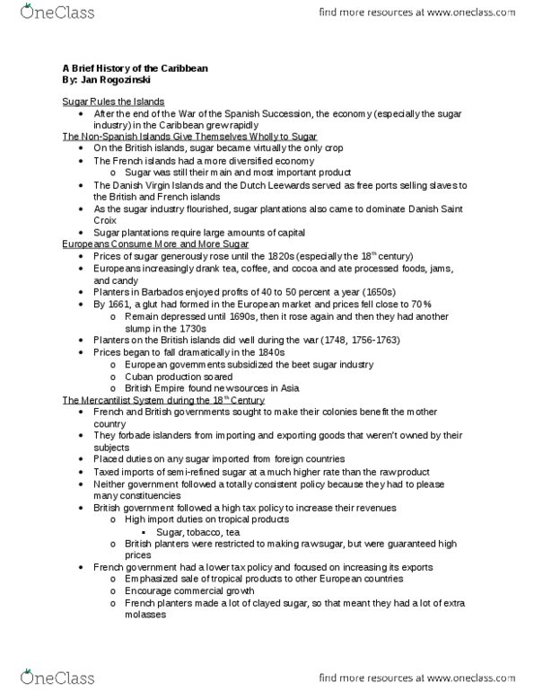 HUMA 1970 Lecture Notes - Lecture 3: Class Conflict, Sq3R, British Leeward Islands thumbnail