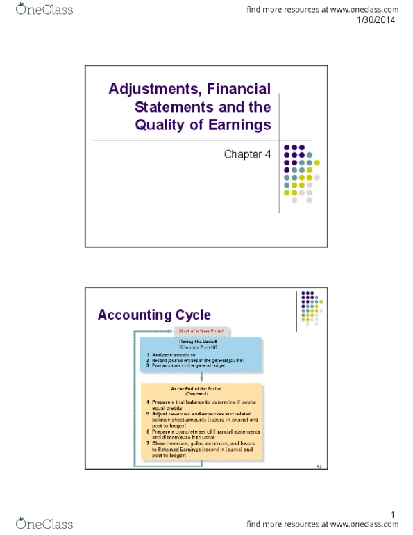 ACCT1021 Chapter Notes - Chapter 4: Asset Turnover, Accrual, Deferral thumbnail