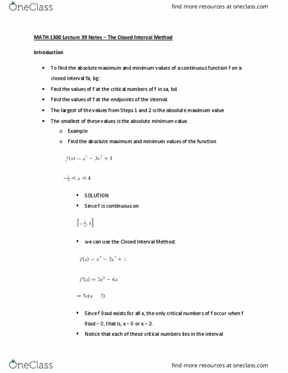 MATH 1300 Lecture Notes - Lecture 39: Solid-Fuel Rocket, Hubble Space Telescope, Graphing Calculator thumbnail