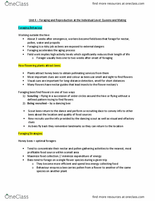 ENVS 2210 Lecture Notes - Lecture 4: Propolis, Encase, Parthenogenesis thumbnail