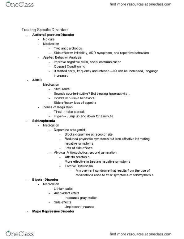 PSYCH 1100 Lecture Notes - Lecture 45: Applied Behavior Analysis, Tardive Dyskinesia, Autism Spectrum thumbnail