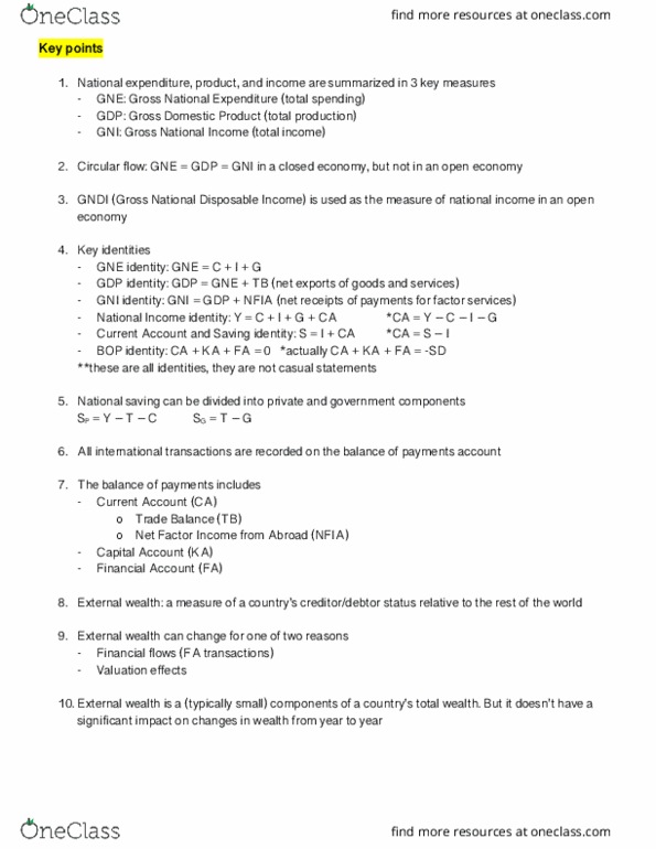 ECON 4423 Lecture Notes - Lecture 8: Measures Of National Income And Output, Gross National Income, Autarky thumbnail