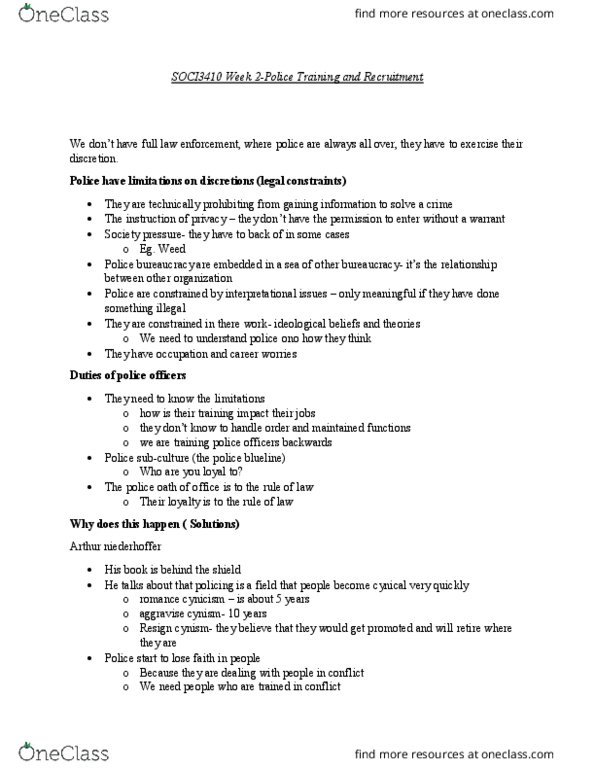 SOCI 3410 Lecture Notes - Lecture 2: Police Oath, Perjury thumbnail