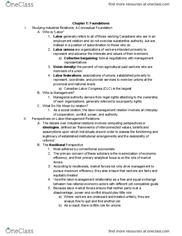 IRE240H1 Chapter Notes - Chapter 1: Equal Exchange, Social Relation, Human Resource Management thumbnail