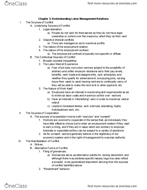 IRE240H1 Chapter Notes - Chapter 3: The Negotiation, Absenteeism thumbnail