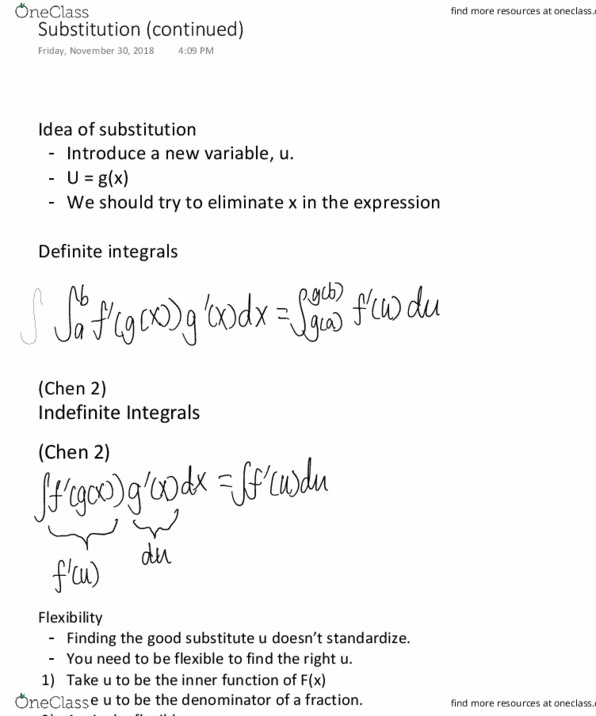 MATH 1151 Lecture 44: Substitution (continued) cover image