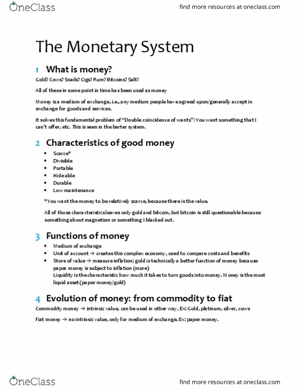 ECO 304K Lecture Notes - Lecture 19: Bitcoin, Commodity Money, Market Liquidity thumbnail