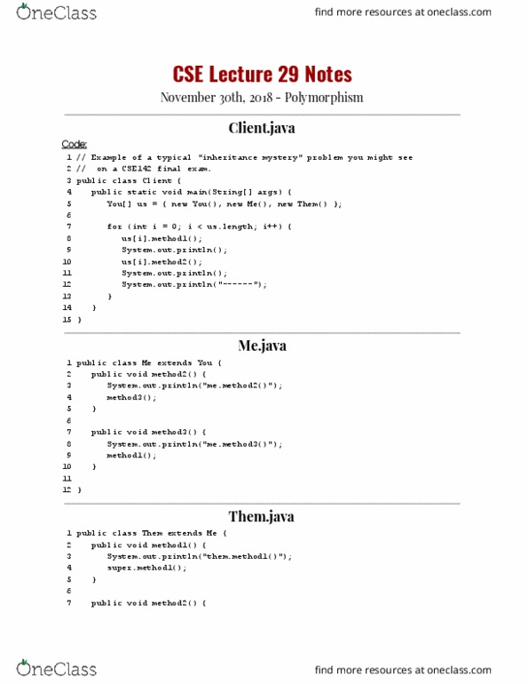 CSE 142 Lecture 29: Polymorphism cover image