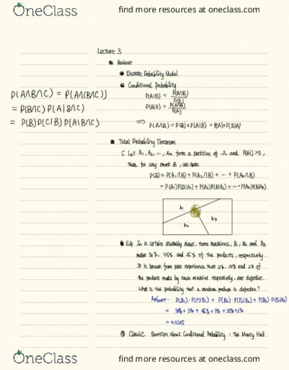 COMPSCI 240 Lecture Notes - Lecture 3: Conditional Probability, Bayes Estimator thumbnail