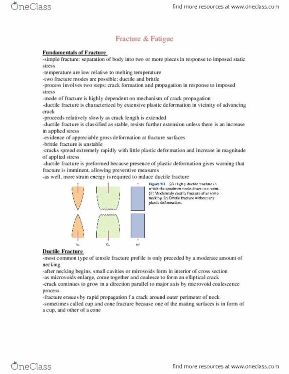 MSE101H1 Chapter : MSE Notes - Fracture and Fatigue .docx thumbnail