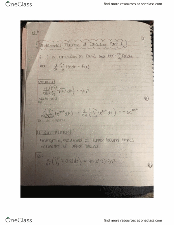 MATH 1300 Lecture 72: Fundamental Thm of Calc Part I cover image