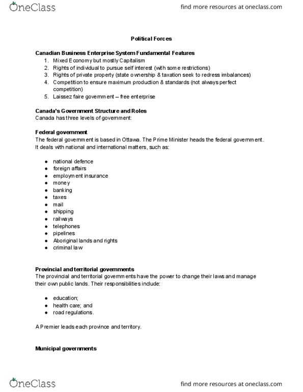 ADMS 1000 Lecture Notes - Lecture 8: Canadian National Railway, Laissez-Faire, Capitalism Ii thumbnail