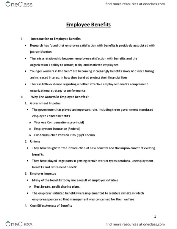 Management and Organizational Studies 3342A/B Chapter Notes - Chapter 9: Pension, Job Satisfaction, The Employer thumbnail