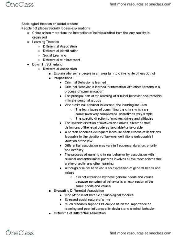 CCJ-4614 Lecture Notes - Lecture 8: Differential Association, The Techniques, Travis Hirschi thumbnail