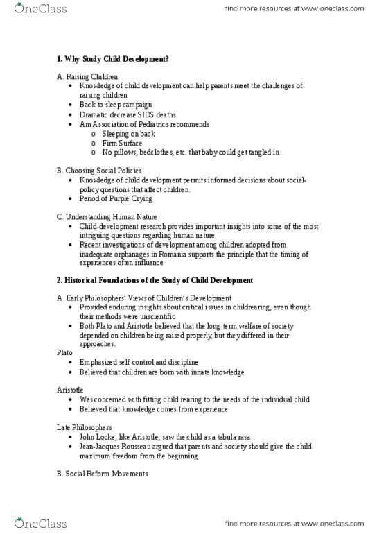 PSYC 302 Lecture Notes - Tabula Rasa, Child Development, Tangled thumbnail