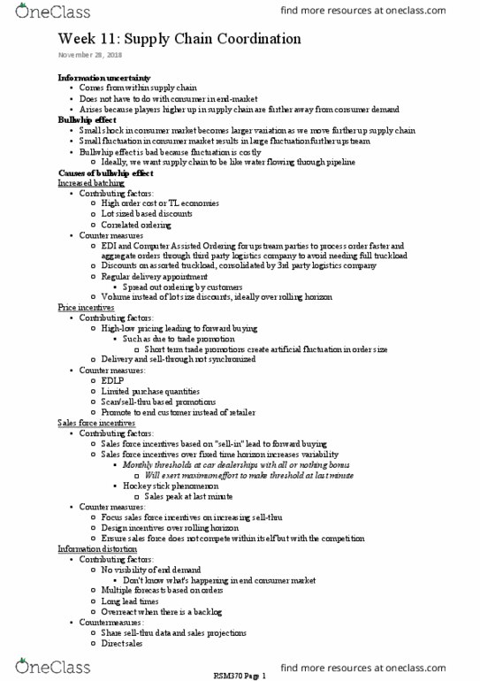 RSM370H1 Lecture Notes - Lecture 11: Hockey Stick, Lead Time thumbnail