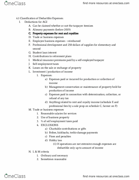 ACCT4405 Lecture Notes - Lecture 23: Tax Deduction, Student Loan, Disaster Area thumbnail