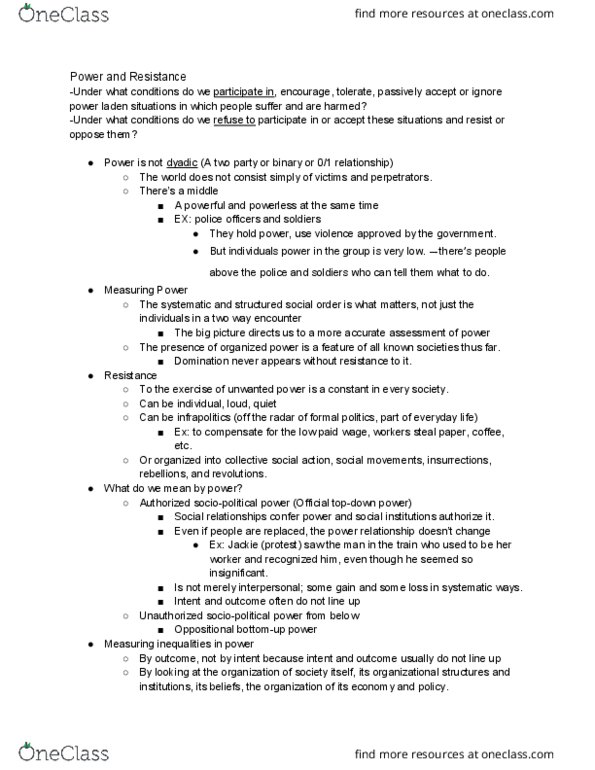 SOC 1 Lecture Notes - Lecture 3: Relative Deprivation thumbnail