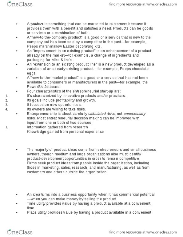 BUSN 1101 Lecture Notes - Operations Management, Fixed Cost, Variable Cost thumbnail