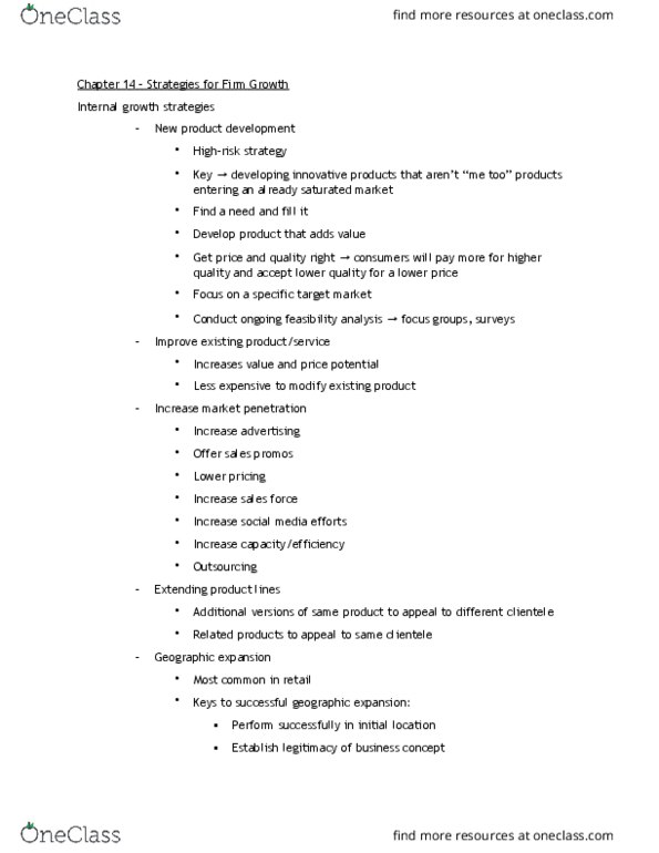 COMM 320 Lecture Notes - Lecture 14: New Product Development, Outsourcing, Strategic Alliance thumbnail