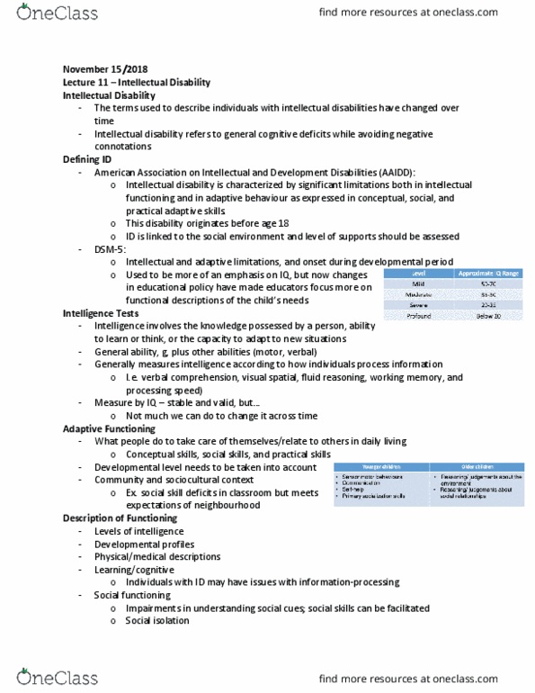 PSYCH 3B03 Lecture Notes - Lecture 11: Intellectual Disability, Fluid And Crystallized Intelligence, Social Skills thumbnail