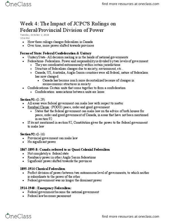 POLS 3135 Lecture Notes - Lecture 4: Quasi, Pith, Social Union Framework Agreement thumbnail