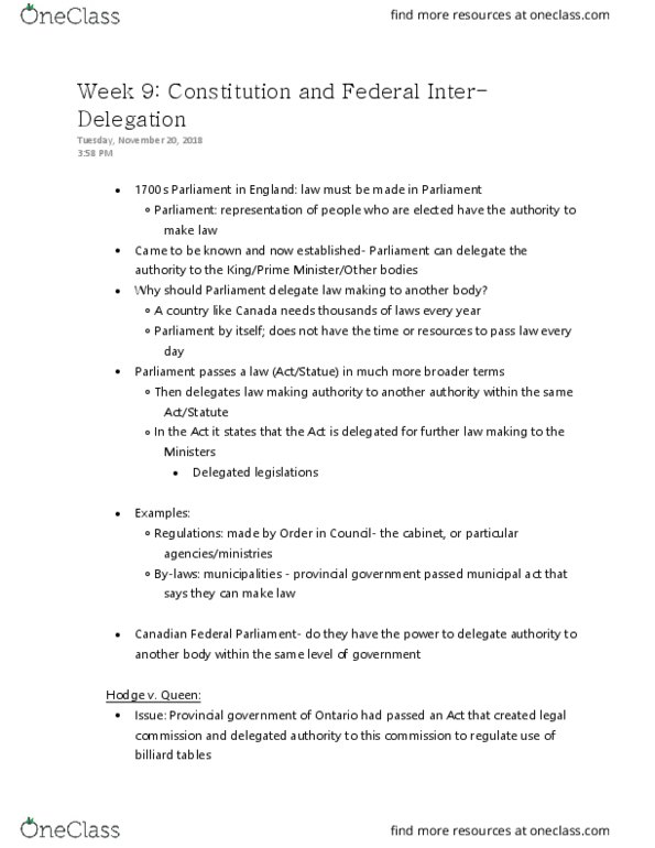 POLS 3135 Lecture Notes - Lecture 9: Pass Laws, War Measures Act, Charlottetown Accord thumbnail