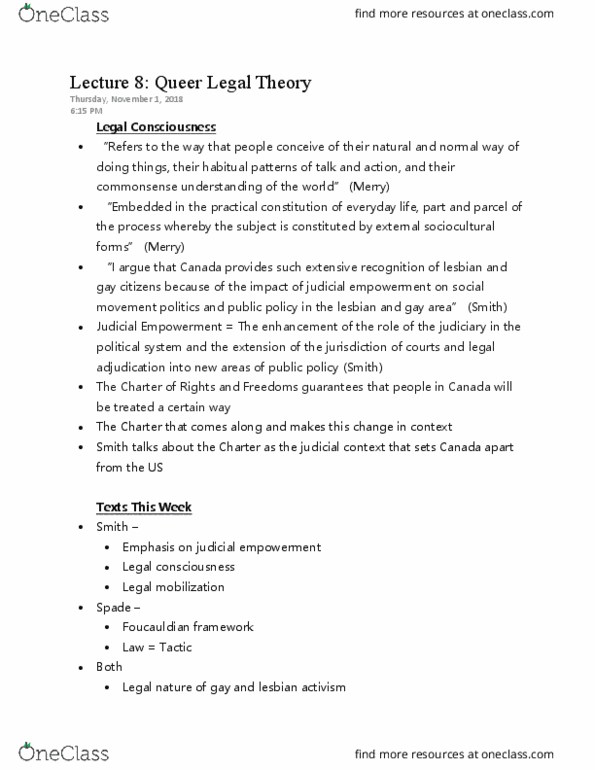 SOSC 3375 Lecture Notes - Lecture 8: Homonationalism, Alan Freeman, Biopolitics thumbnail