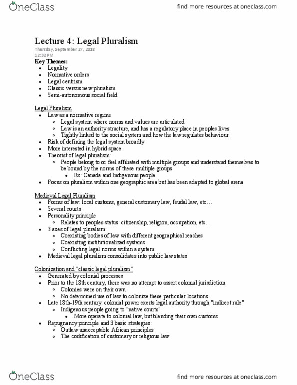 SOSC 3375 Lecture Notes - Lecture 4: Feudalism, Centrism, Indirect Rule thumbnail