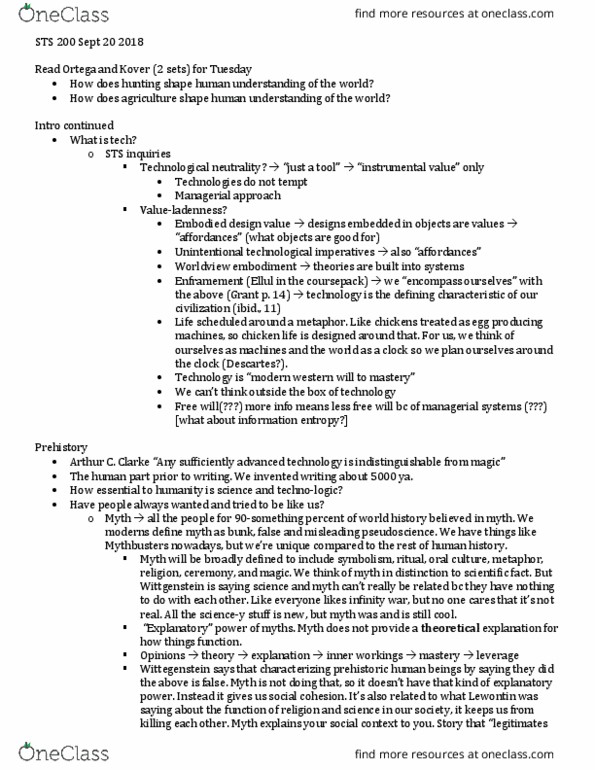 STS200 Lecture Notes - Lecture 6: Infinity War, Explanatory Power, Richard Lewontin thumbnail