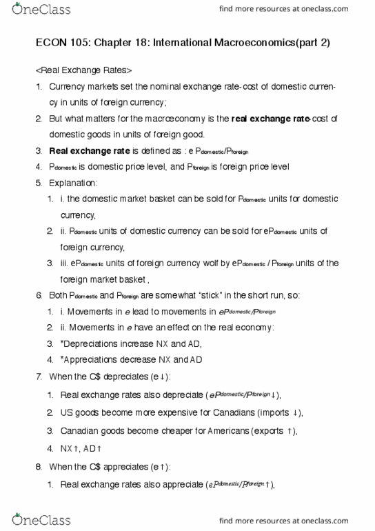 ECON 105 Lecture Notes - Lecture 25: Exchange Rate, Market Basket cover image